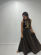 Load image into Gallery viewer, Black and gold sequined sleeveless blouse
